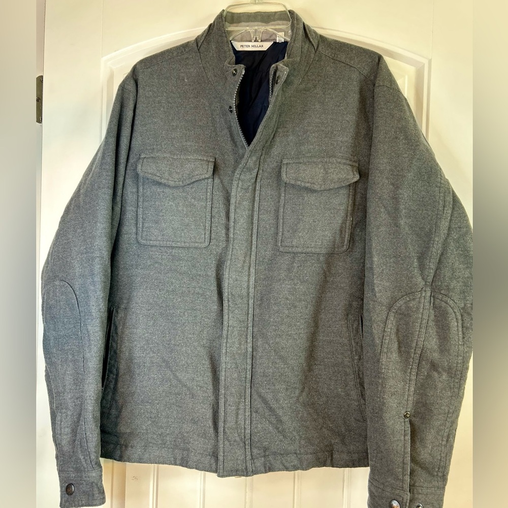 Peter Millar Norfolk Wool Bomber Jacket Charcoal Men’s Size XXL